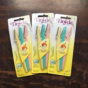 Tinkle eyebrow/face razors, 3 packs of 3